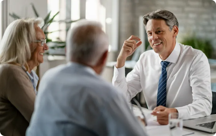 Insurance agent meeting with a client
